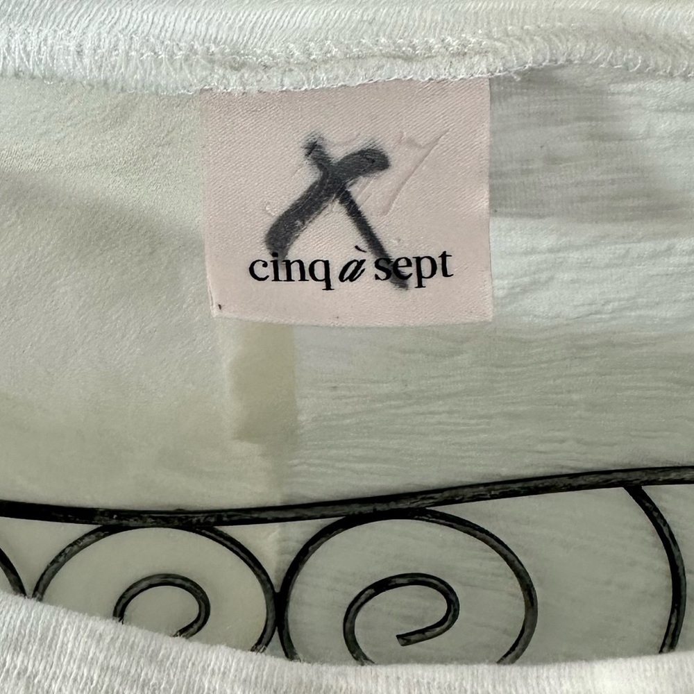 Cinq a sept white asymmetrical hem white t-shirt